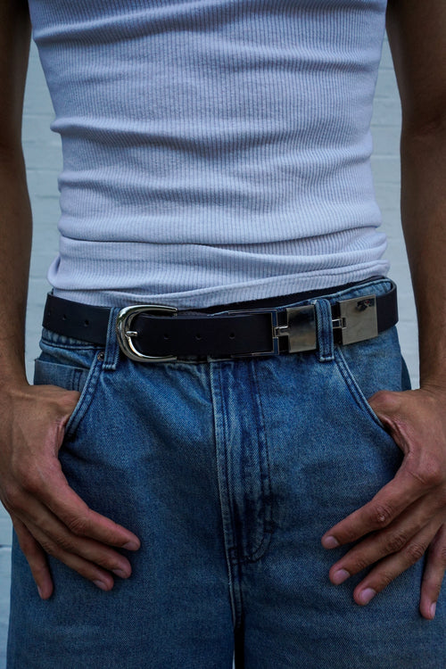 MODE (PRE-ORDER) No. 1 Belt — Black/Silver